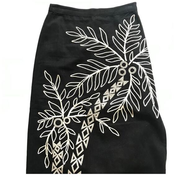 Anthropologie Maeve Embroidered Palm Tree Midi Skirt Size 6 New w/ Tag MSRP $98 - Picture 13 of 14